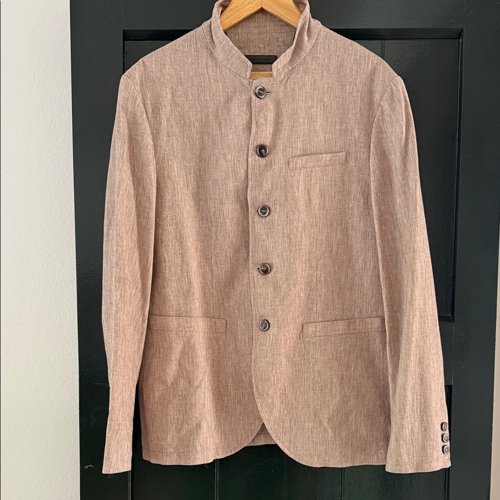 John Varvatos Beige Textured Blazer